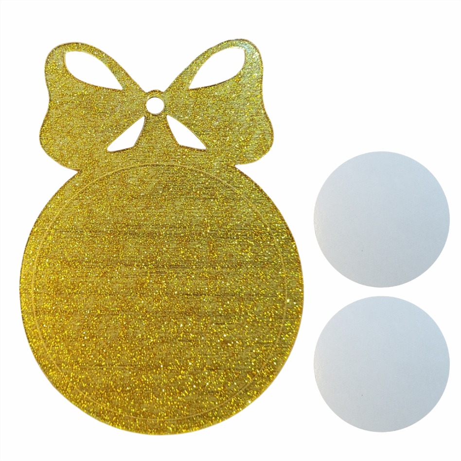 Enfeite Natalino Redondo com Glitter